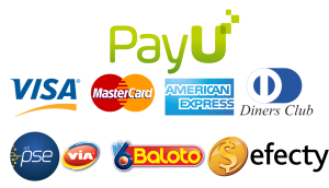 Medios de pago con PayU: Visa, Mastercard, American Express, Diners Club, PSE, Vía, Baloto y Efecty